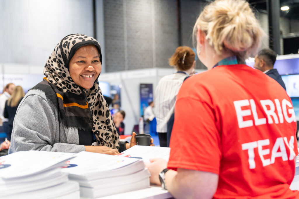 Shannon and Amina talking at the Drug Discovery 2025 conference